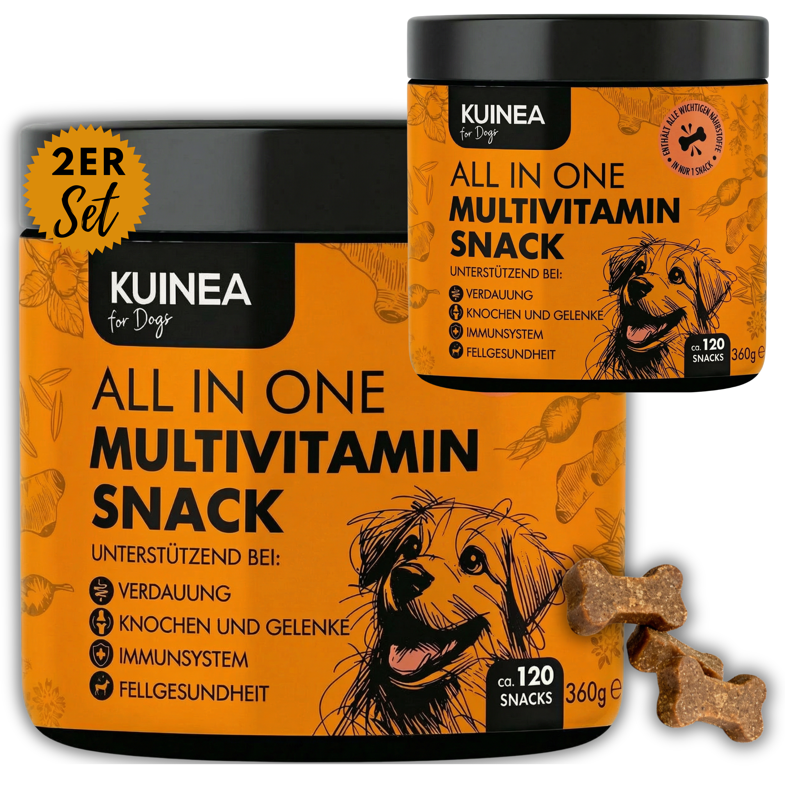 KUINEA for Dogs – Multivitamin Snack (ca. 120 Stück, 360 g)