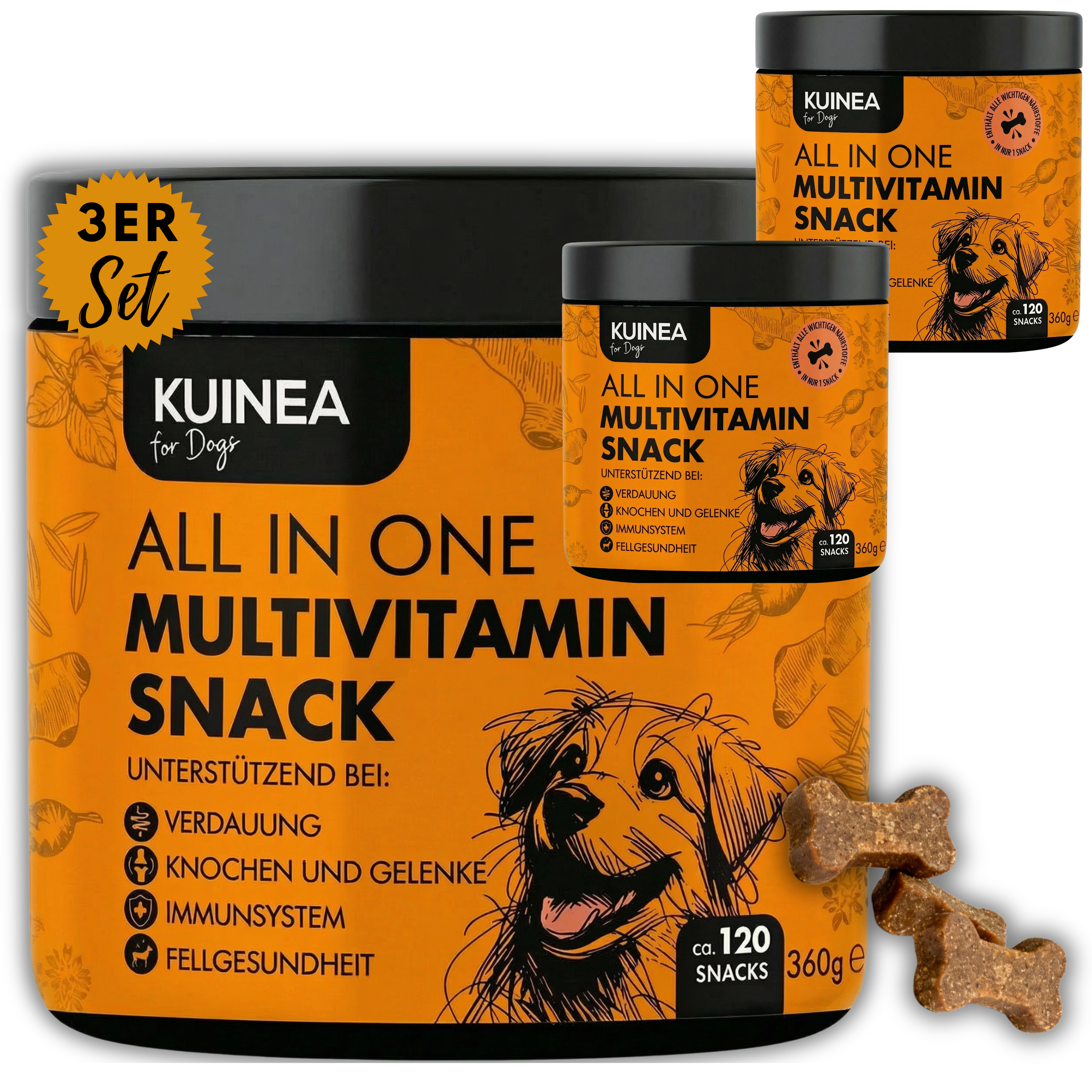 KUINEA for Dogs – Multivitamin Snack (ca. 120 Stück, 360 g)